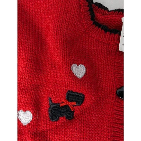 Fisher Price Red Scottie Dog Baby Girl Cardigan Button Up Sweater 18 Months - Picture 3 of 7